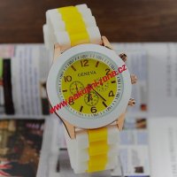 Dámské módní silikonové náramkové hodinky Žluté