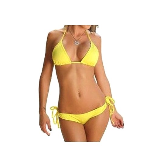 Dámské dvoudílné plavky - bikiny - opalovačky - Žluté - Kliknutím na obrázek zavřete