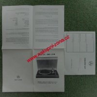 Návod Gramofon Tesla HC 15 - NC 150 + záruční list