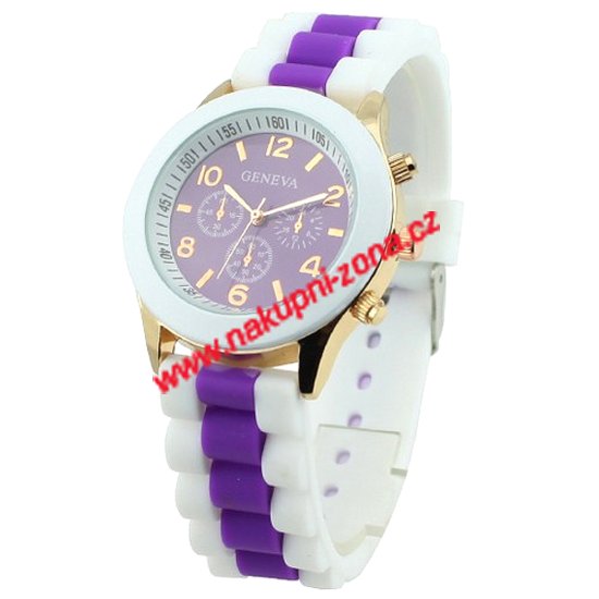Dámské módní silikonové náramkové hodinky Fialové - Kliknutím na obrázek zavřete