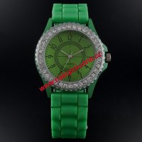 Dámské módní silikonové náramkové hodinky s kamínky