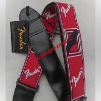 Kytarový popruh motiv Fender červený