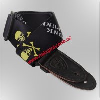 Kytarový řemen PUNK s lebkami černý