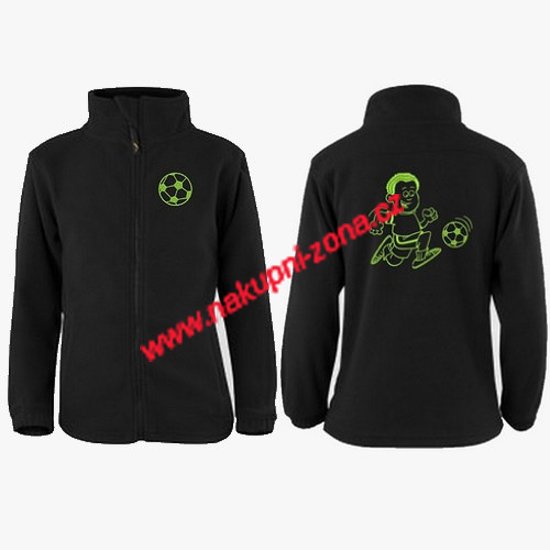 Mikina dětská fleecová černá s výšivkou fotbalista (2) - Kliknutím na obrázek zavřete