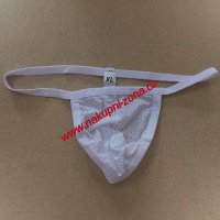 Pánské tanga perforované bílé - pánské spodní prádlo
