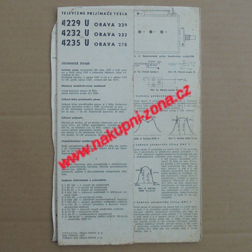 Servisní návod Televize Tesla 4229 U (Orava 229), 4232 U (Orava 232), 4235 U (Orava 235) - Kliknutím na obrázek zavřete